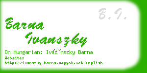 barna ivanszky business card